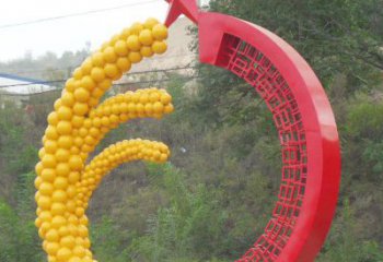 商業(yè)街水稻雕塑廠家 公園擺件 大型不銹鋼水稻雕塑廠