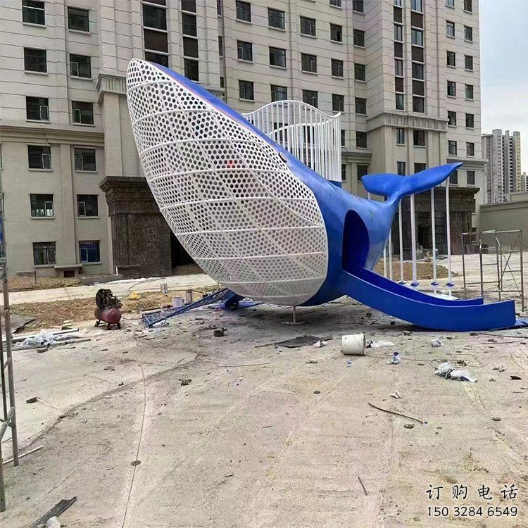 戶外滑梯雕塑廠家 噴漆小品 創意不銹鋼滑梯雕塑廠