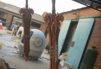 戶外劍雕塑廠家 噴漆廣場(chǎng)小品 仿古不銹鋼劍雕塑廠