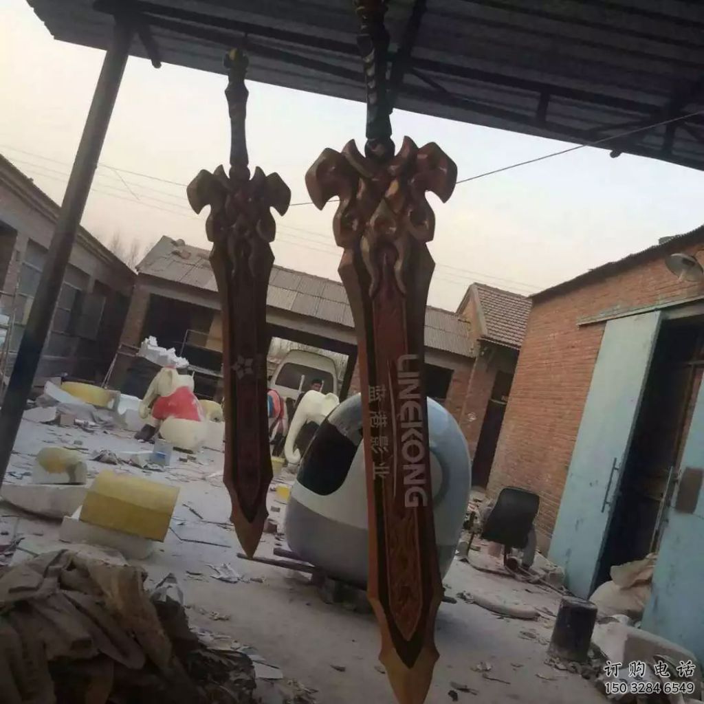 大型利劍雕塑廠家 鍛造烤漆小品 創意不銹鋼利劍雕塑廠