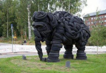 步行街輪胎雕塑廠家 游樂場小品 大型輪胎雕塑廠