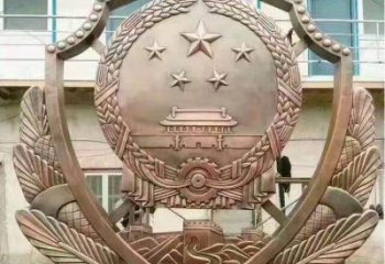 創意校徽雕塑廠家 校園廣場小品 大型校徽雕塑廠