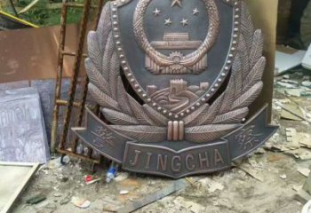 廣場校徽雕塑廠家 現代校園小品 烤漆校徽雕塑廠