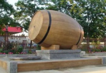 創(chuàng)意酒桶雕塑廠家 仿古廣場(chǎng)小品 公園酒桶雕塑廠