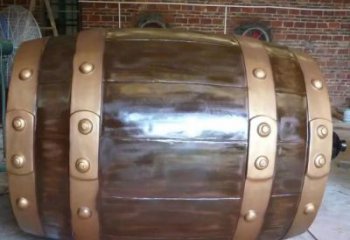 烤漆酒桶雕塑廠家 抽象廣場(chǎng)小品 戶外酒桶雕塑廠