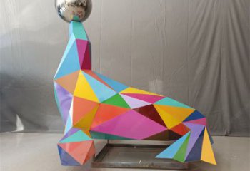 幾何頂球雕塑廠家 幼兒園小品 切面不銹鋼頂球雕塑廠