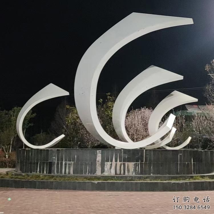 街道船帆雕塑廠家 現代擺件 鏡面不銹鋼船帆雕塑廠