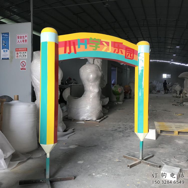 幼兒園鉛筆雕塑廠家 創意擺件 戶外不銹鋼鉛筆雕塑加工