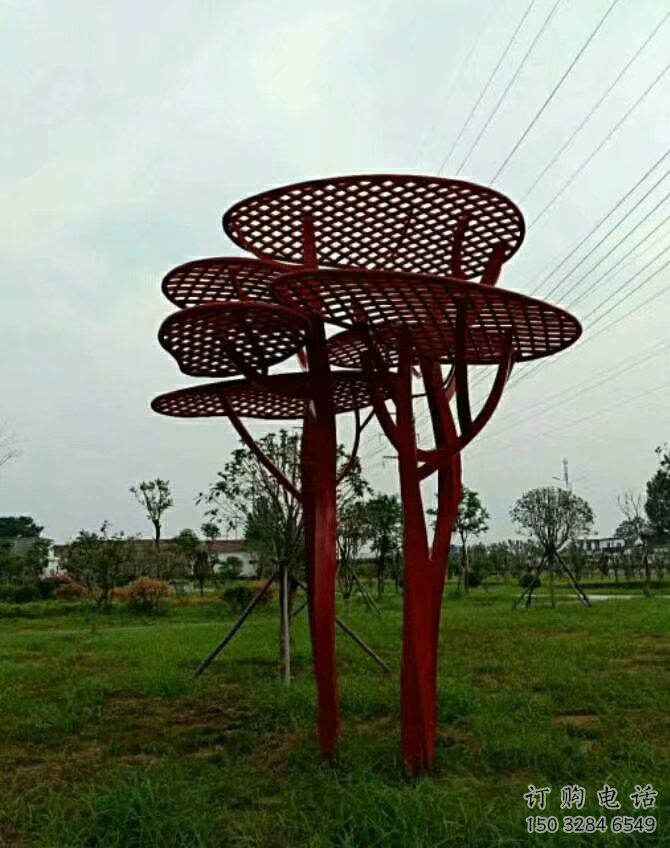 戶外雨傘雕塑廠家 噴漆小品 鏤空不銹鋼雨傘雕塑廠