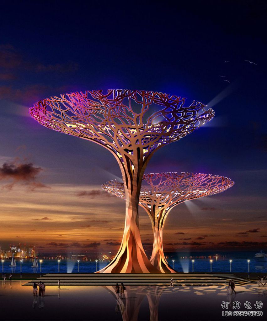 異形雨傘雕塑廠家 現代大型小品 公園不銹鋼雨傘雕塑廠