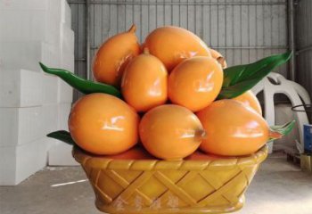 仿真枇杷雕塑廠家 戶外現代擺件 彩繪不銹鋼枇杷雕塑加工廠