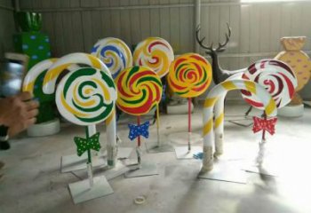 園林糖果雕塑廠家 街頭現代小品 中式不銹鋼糖果雕塑廠