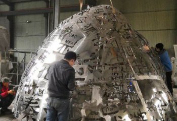 鏡面百家姓雕塑廠家 烤漆大型擺件 鏤空不銹鋼百家姓雕塑定做