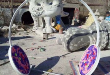 幾何耳機(jī)雕塑廠家 異形街頭小品 音樂(lè)不銹鋼耳機(jī)雕塑廠