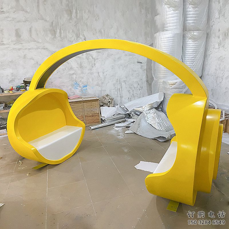 中式耳機雕塑廠家 歐式小品 游樂場不銹鋼耳機雕塑廠