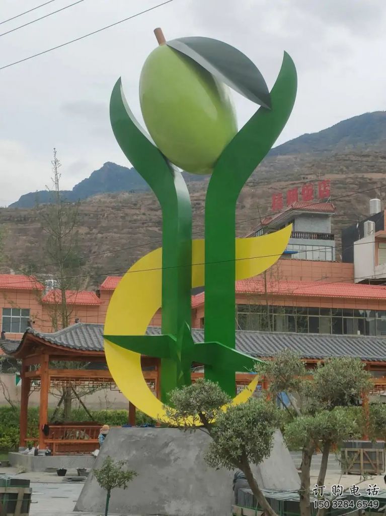 公園果樹(shù)雕塑廠家 戶外擺件 異形不銹鋼果樹(shù)雕塑廠