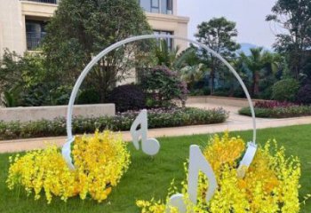 廣場(chǎng)耳機(jī)雕塑廠家 現(xiàn)代公園小品 戶外不銹鋼耳機(jī)雕塑廠