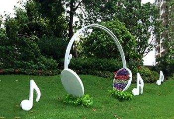 步行街耳機(jī)雕塑廠家 游樂(lè)場(chǎng)小品 創(chuàng)意不銹鋼耳機(jī)雕塑廠