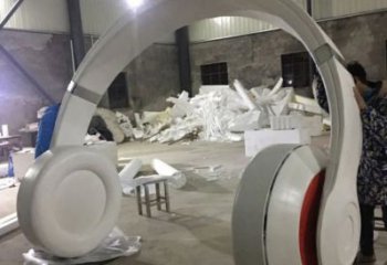 幾何耳麥雕塑廠家 創意小品 歐式不銹鋼耳麥雕塑廠