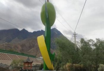 廣場果樹雕塑廠家 公園抽象小品 烤漆不銹鋼果樹雕塑廠