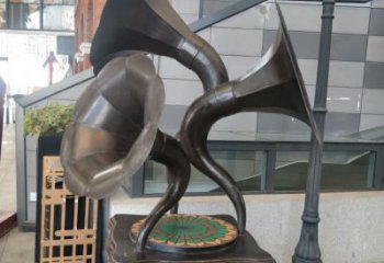 廣場留聲機雕塑廠家 現(xiàn)代小品 異形不銹鋼留聲機雕塑廠