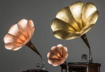 酒店留聲機雕塑廠家 抽象公園小品 音樂不銹鋼留聲機雕塑廠