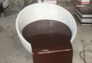 酒店咖啡杯雕塑廠家 創(chuàng)意公園小品 現(xiàn)代咖啡杯雕塑廠