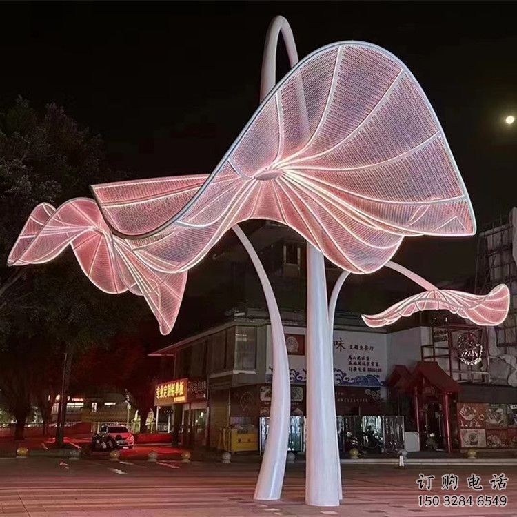 燈光花傘雕塑廠家 歐式公園小品 商業街不銹鋼花傘雕塑廠