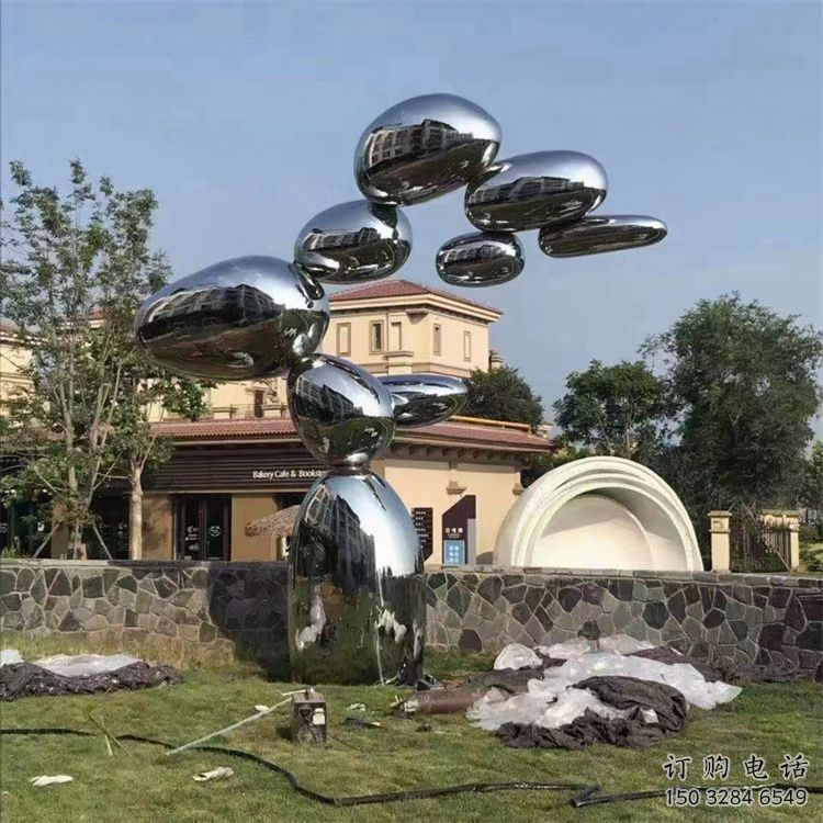 現代景觀石雕塑廠家 大型別墅區擺件 歐式不銹鋼景觀石雕塑廠