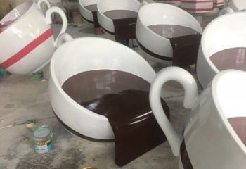 幾何咖啡杯雕塑廠家 廣場(chǎng)小品 現(xiàn)代咖啡杯雕塑價(jià)格