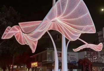 燈光花傘雕塑廠家 歐式公園小品 商業街不銹鋼花傘雕塑廠