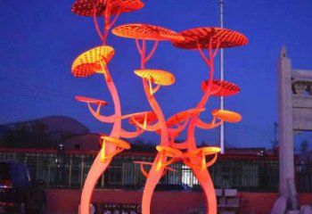 鏤空花傘雕塑廠家 園林小品 住宅小區不銹鋼花傘雕塑廠