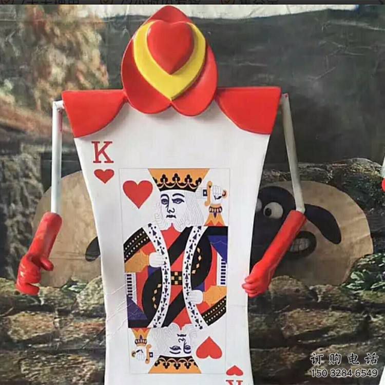 烤漆撲克雕塑廠家 公園小品 戶外撲克雕塑價格