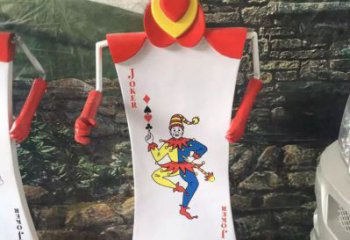 現(xiàn)代撲克雕塑廠家 大型別墅區(qū)擺件 彩繪撲克雕塑廠