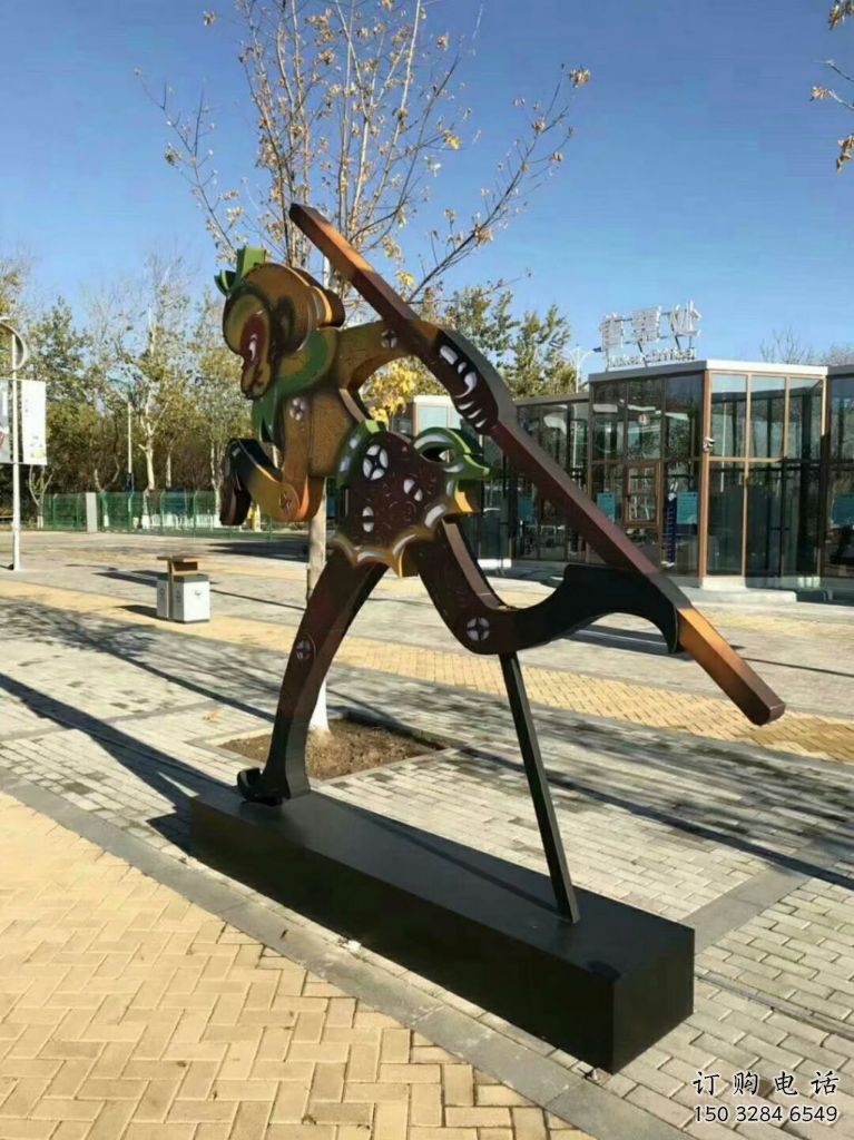 烤漆皮影戲雕塑廠家 鏤空剪紙小品 戶(hù)外皮影戲雕塑廠