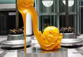 噴漆高跟鞋雕塑廠家 中式村口小品 草地高跟鞋雕塑廠