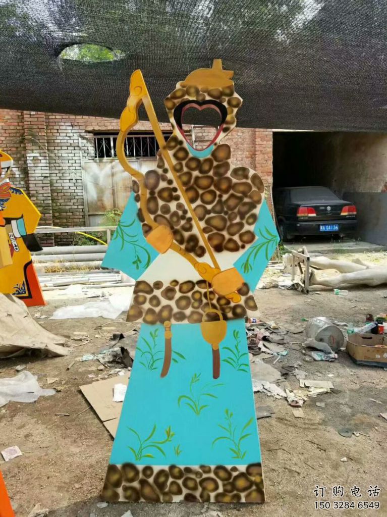 幾何皮影戲雕塑廠家 現代小品  戶外皮影戲雕塑定做