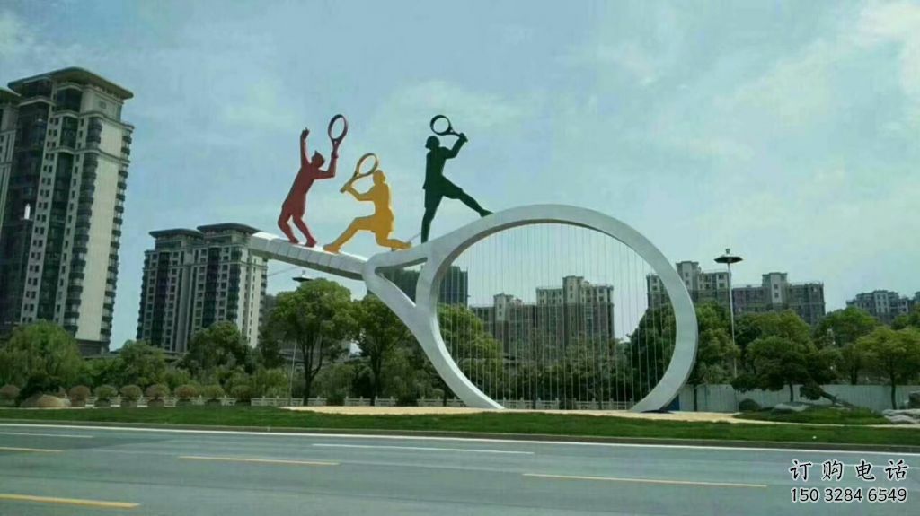 大型網球拍雕塑廠家 鍛造小品 抽象不銹鋼網球拍雕塑廠