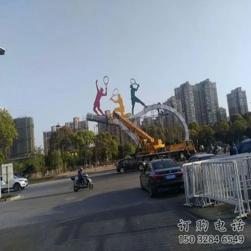 歐式乒乓球拍雕塑廠家 抽象擺件 體育場乒乓球拍雕塑廠