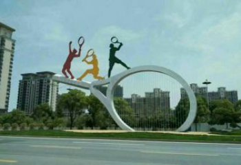 大型網球拍雕塑廠家 鍛造小品 抽象不銹鋼網球拍雕塑廠