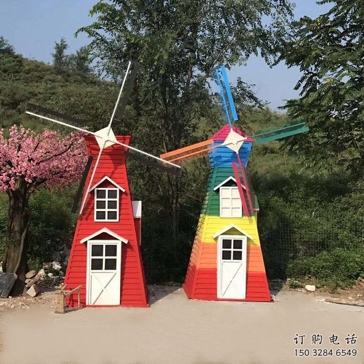 戶外大風車雕塑廠家 噴漆小品 大型大風車雕塑價格