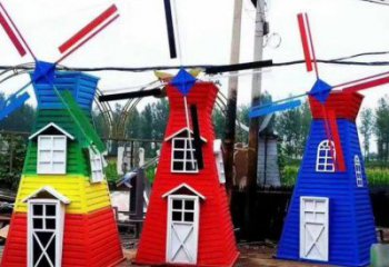 仿真大風(fēng)車雕塑廠家 現(xiàn)代擺件 幾何大風(fēng)車雕塑價(jià)格