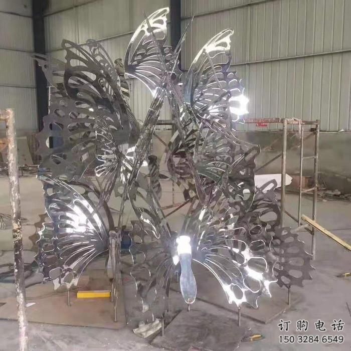 鏤空蝴蝶樹雕塑廠家 園林小品 大型不銹鋼蝴蝶樹雕塑廠