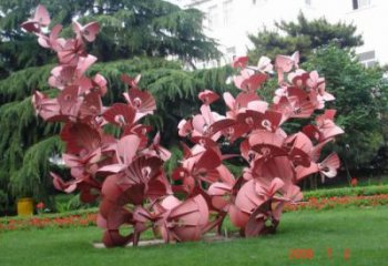 烤漆蝴蝶樹雕塑廠家 廣場現代小品 戶外不銹鋼蝴蝶樹雕塑廠