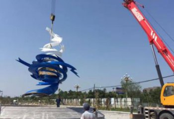 噴漆龍卷風雕塑廠家 中式村口小品 大型不銹鋼龍卷風雕塑廠