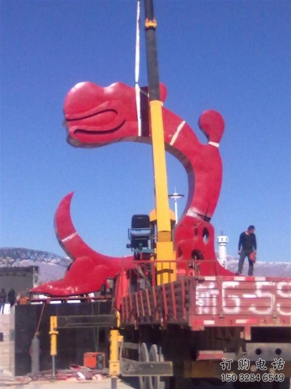 抽象龍頭雕塑廠家 烤漆公園小品 現(xiàn)代不銹鋼龍頭雕塑廠