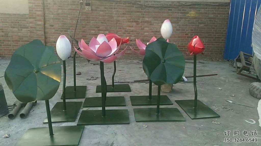 創意睡蓮雕塑廠家 烤漆小品 公園不銹鋼睡蓮雕塑廠