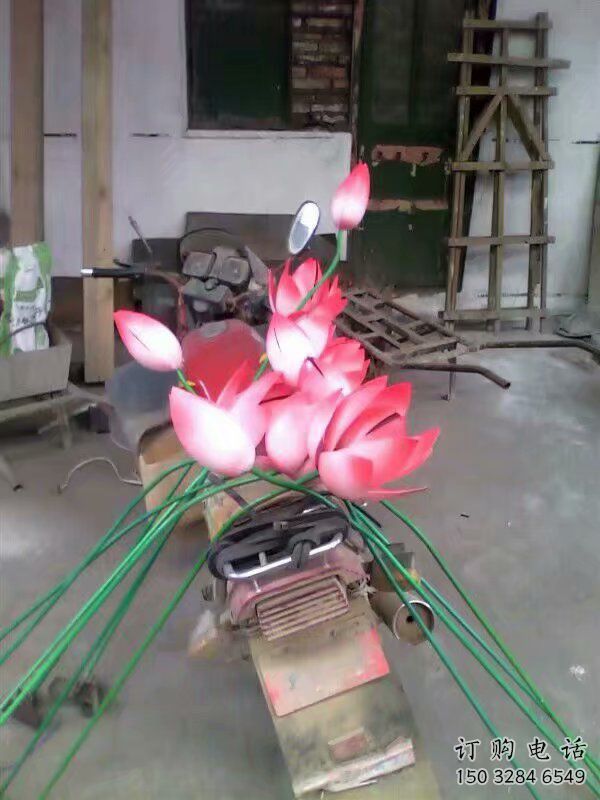 現代睡蓮雕塑廠家 大型別墅區擺件 創意不銹鋼睡蓮雕塑廠