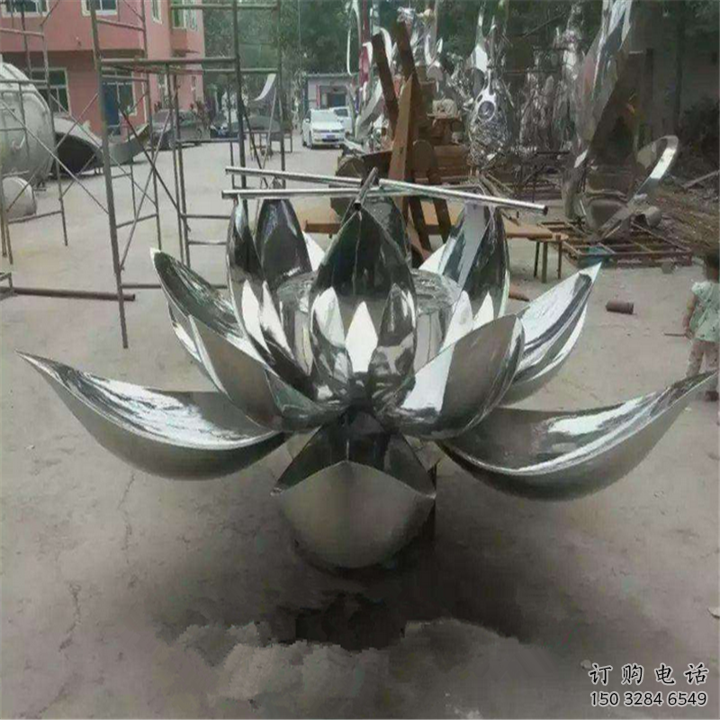 異形睡蓮雕塑廠家 現(xiàn)代公園小品 戶外不銹鋼睡蓮雕塑廠