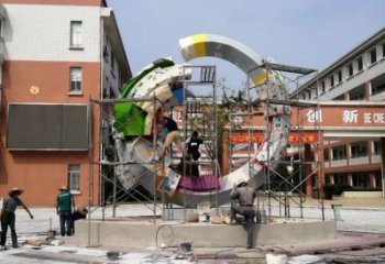 大型彩虹雕塑廠家 鍛造小品 現代不銹鋼彩虹雕塑生產